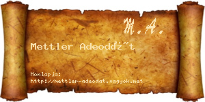 Mettler Adeodát névjegykártya